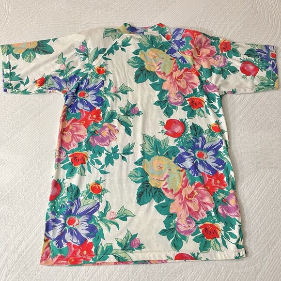 VTG 90s Island Time T Shirt Women Size M Green Bright Colorful Hawaii Beach Tee - Picture 2 of 6